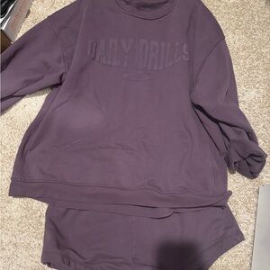 Purple Daily Drills Sweatshirt and Shorts Set